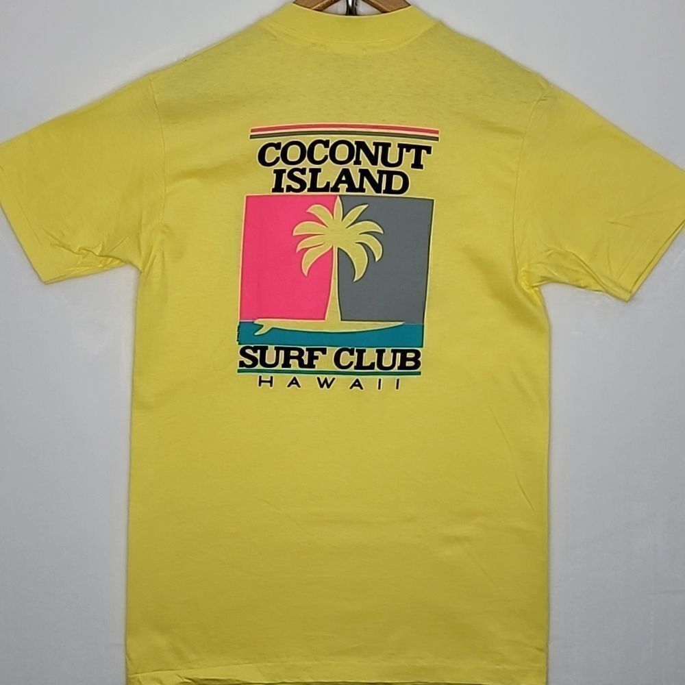 Vintage Coconut Island Surf Club Hawaii Single Stitch Shirt Size Medium‎